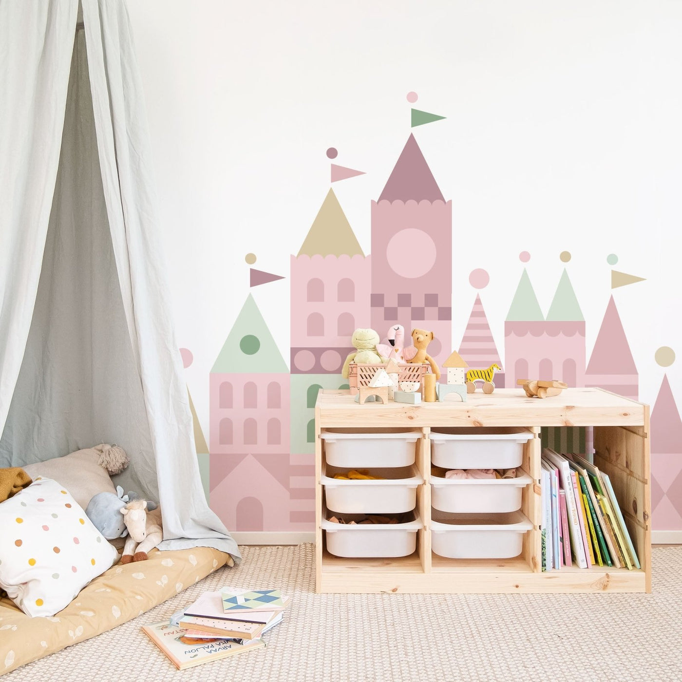 Block Castle Wall Stickers, plastic-free and removable decals for happy ...