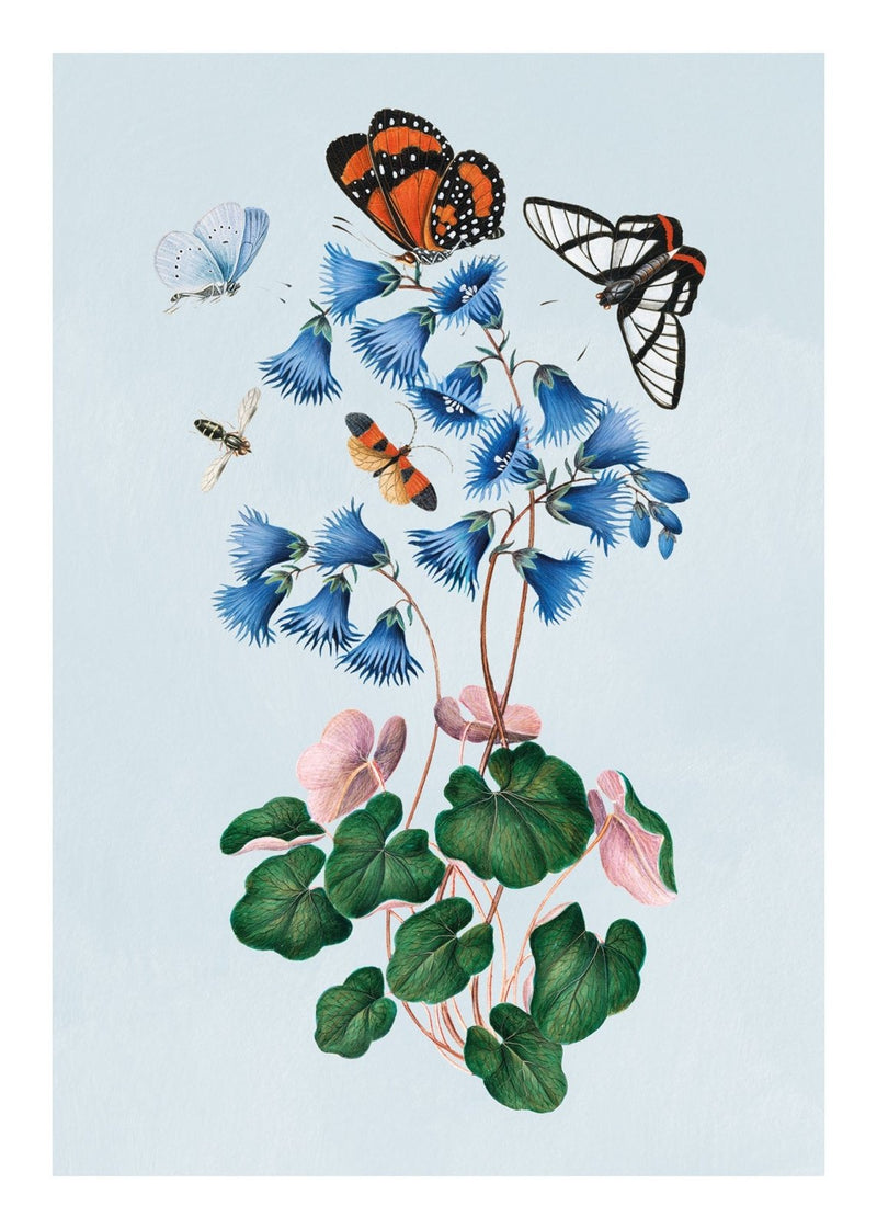 Blue Botanical Flowers, Poster - Made of Sundays