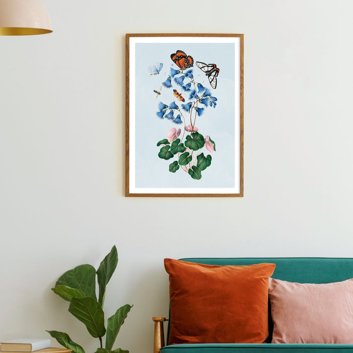 Blue Botanical Flowers, Poster - Made of Sundays