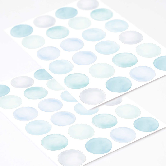 Blue Mix Watercolour Polka Dot Wall Stickers, 6 cm - Made of Sundays