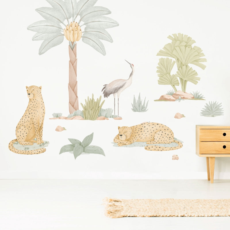 Boho Jungle Oasis Cheetahs Wall Stickers - Made of Sundays