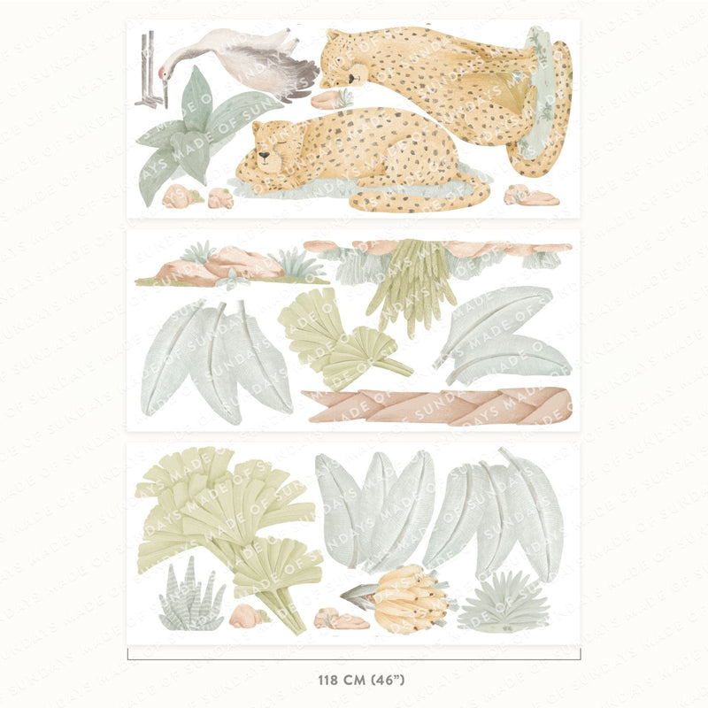 Boho Jungle Oasis Cheetahs Wall Stickers - Made of Sundays