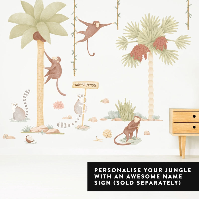 Boho Jungle Oasis Monkeys Wall Stickers - Made of Sundays