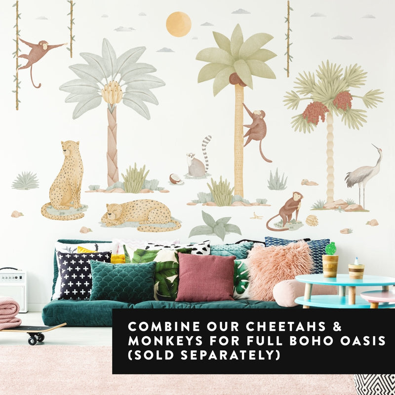 Boho Jungle Oasis Monkeys Wall Stickers - Made of Sundays