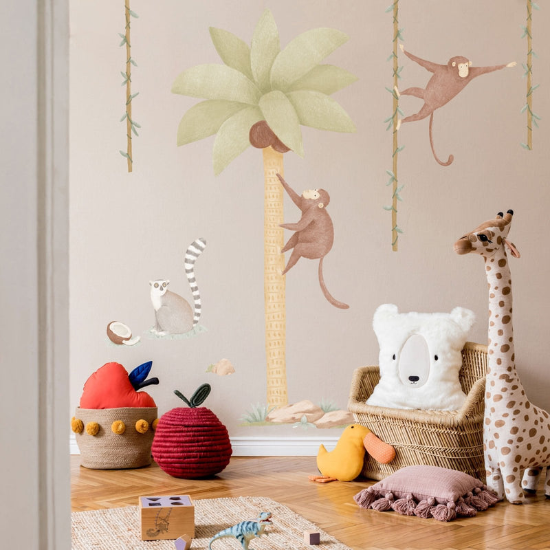 Boho Jungle Oasis Monkeys Wall Stickers - Made of Sundays