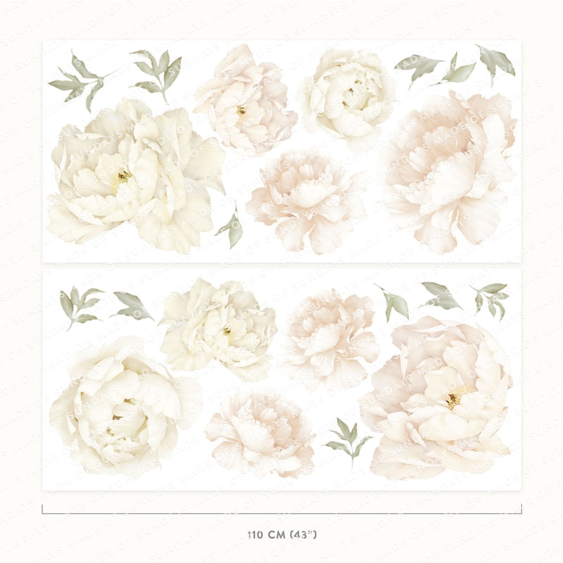 Boho Peony Floral Wall Stickers - Made of Sundays