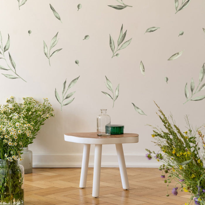 Botanical Olive Leaves Wall Stickers