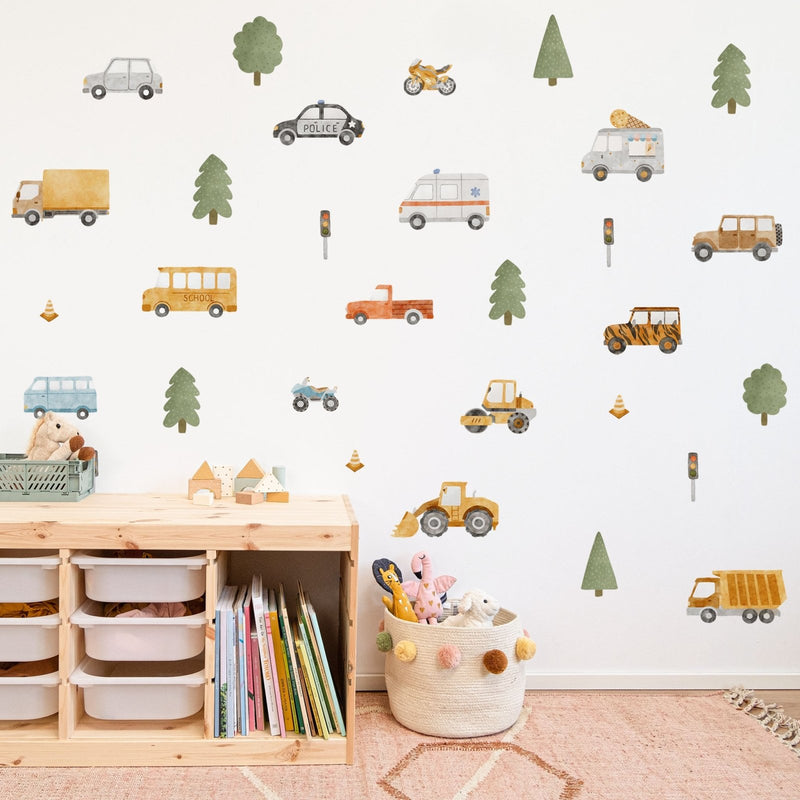 Cars and Construction Wall Stickers - Wallpaper Stickers by Made of Sundays
