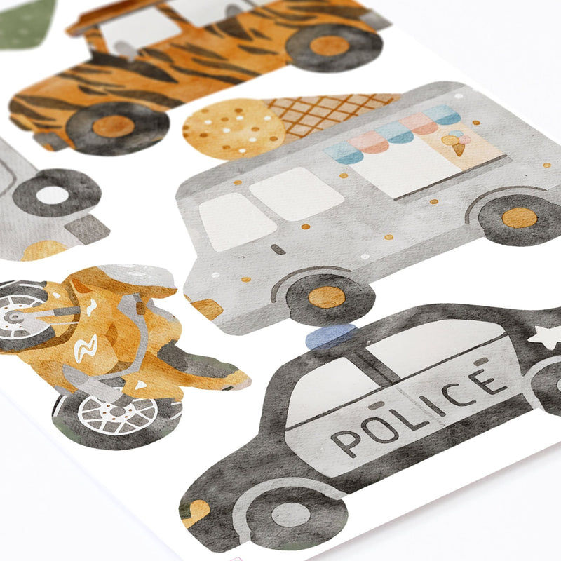 Cars and Construction Wall Stickers - Wallpaper Stickers by Made of Sundays