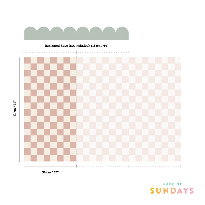 Checkerboard Peel & Stick Half Wall - Made of Sundays