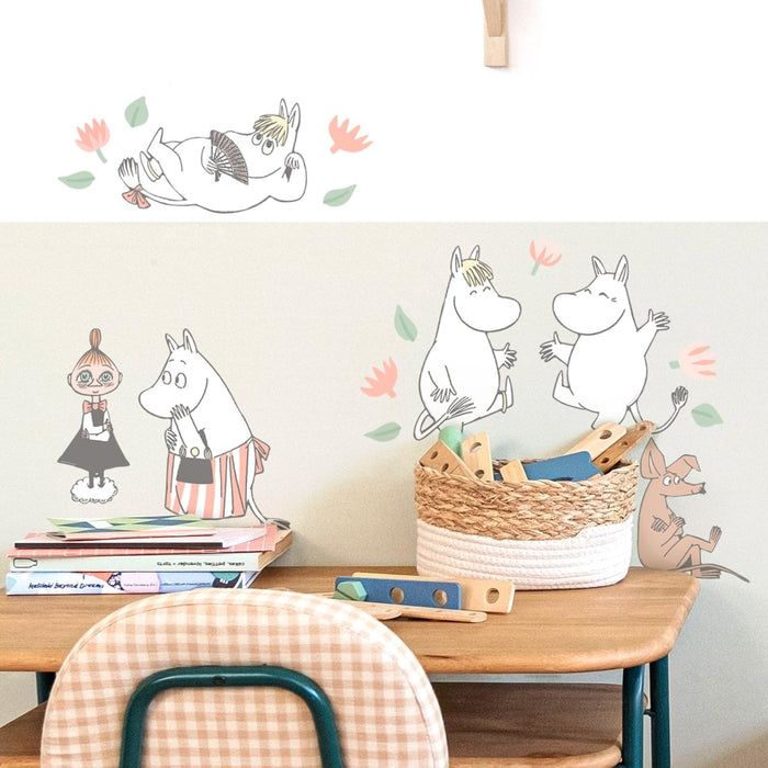 Cheerful Moomin Characters Wall Stickers