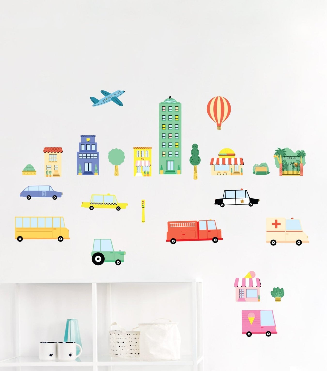 Stickers muraux ville pour chambres d'enfants
