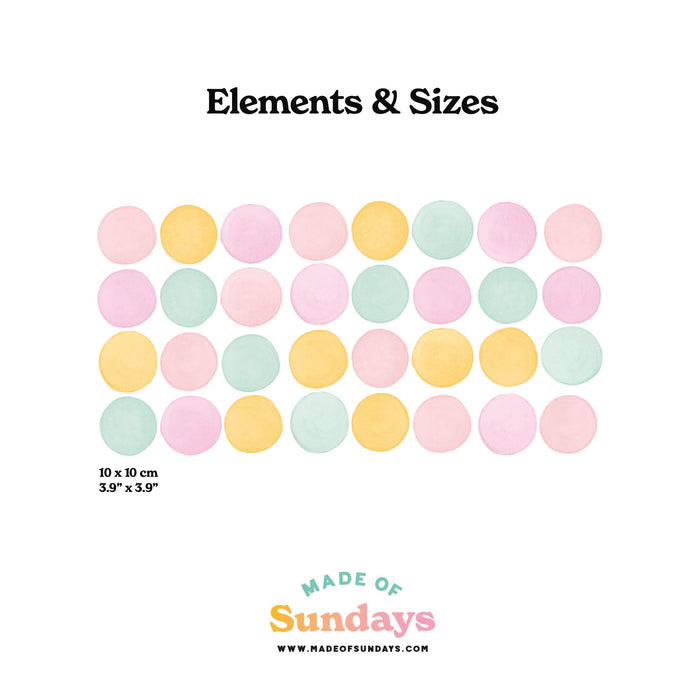 Colorful Mix Polka Dot Wall Stickers - Made of Sundays