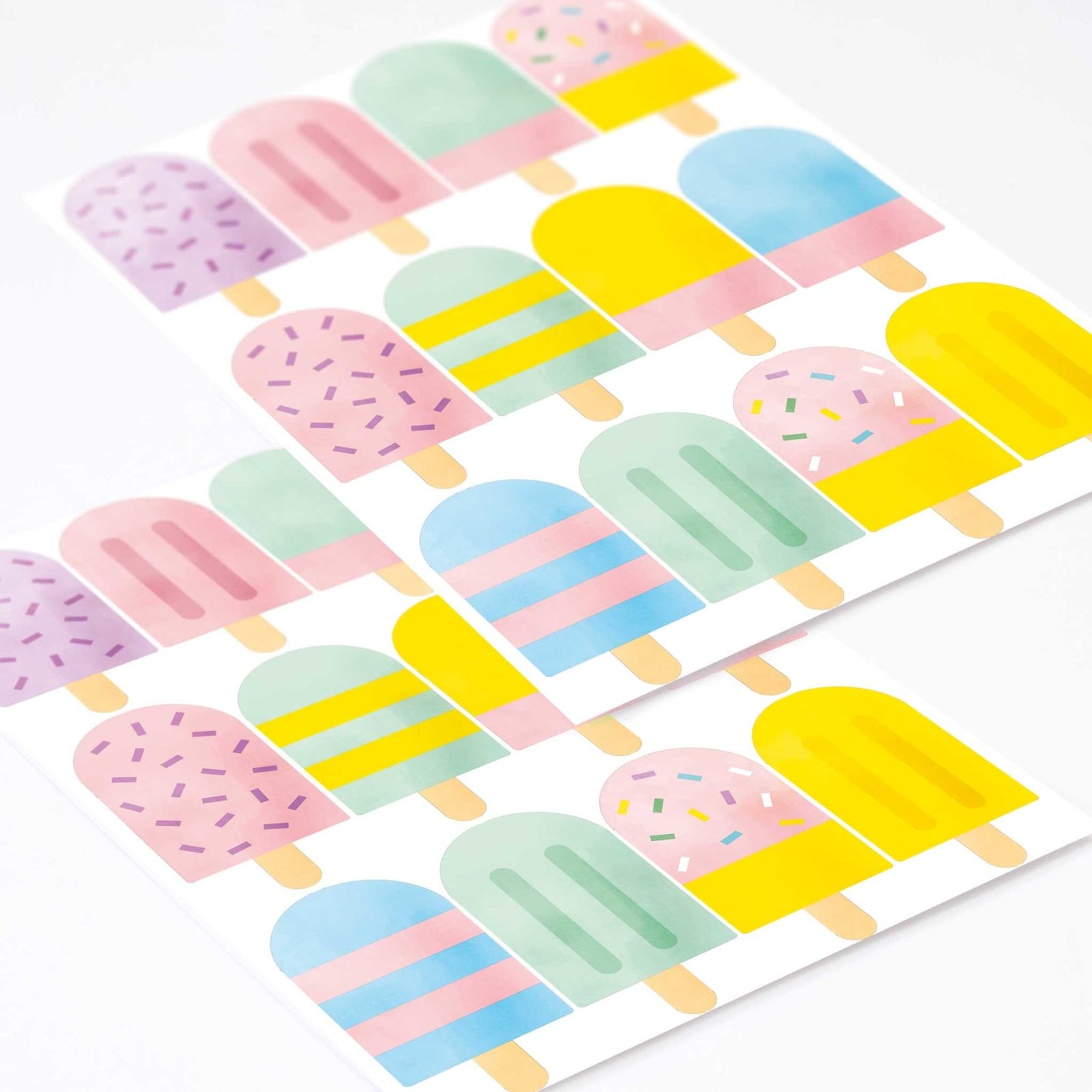 Popsicle Patterns Sticker Colorful popsicle ice cream wall stickers for kids room decor — Made of ...