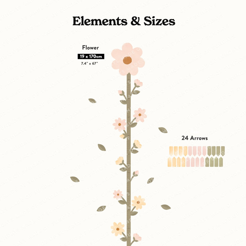 Daisy Height Chart Wall Sticker - Made of Sundays