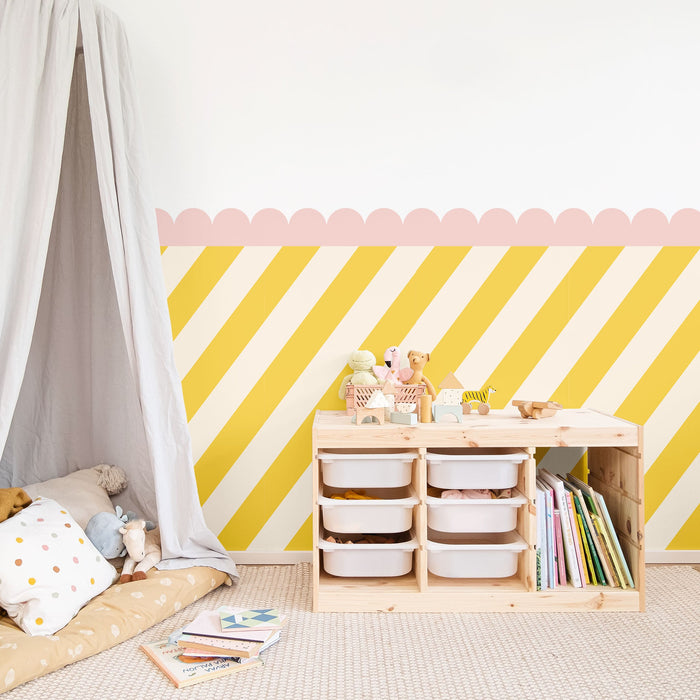 Diagonal Candy Stripes Wallpaper - Peel & Stick Wallpapers by Made of Sundays