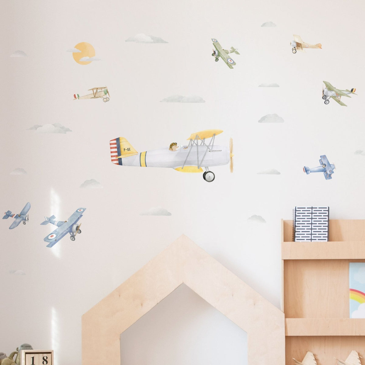 Autocollant Mural Avion - Décoration Chambre Enfant, Bureau, Salon - Style Moderne - JustStickIt