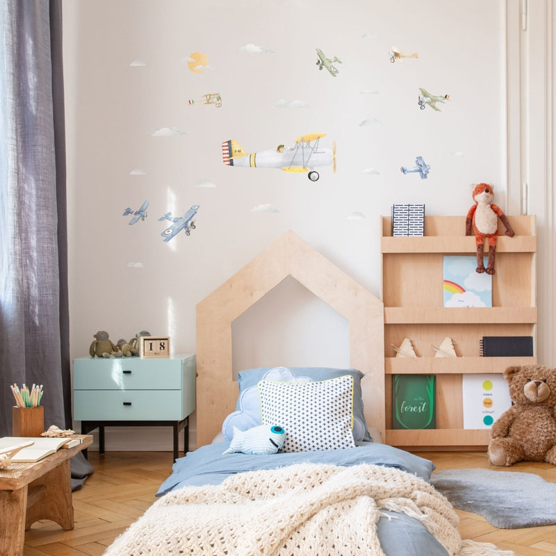 Autocollants Muraux Personnalisés Avion Pilote Chien