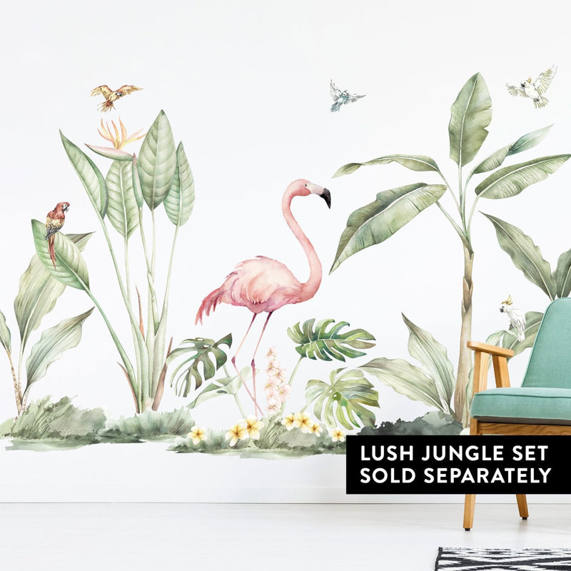 Flamingo and Plants Wall Stickers