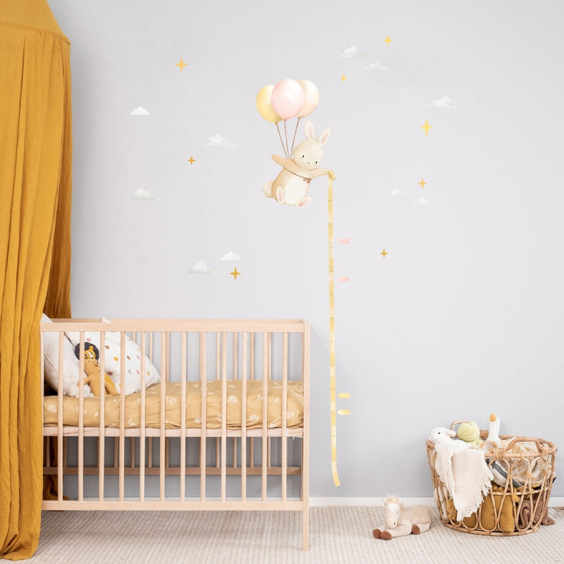 Floating Bunny Height Chart Wall Sticker - Made of Sundays