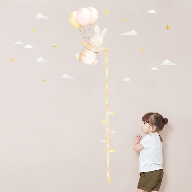 Floating Bunny Height Chart Wall Sticker - Made of Sundays