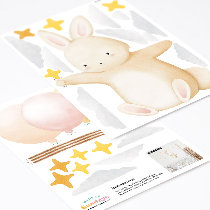 Floating Bunny Wall Sticker - Made of Sundays