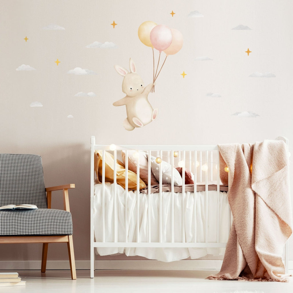 Personalised Floating Bunny Wall Sticker