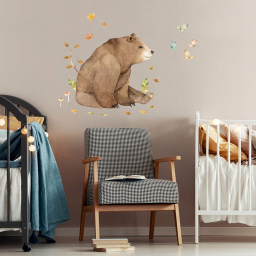 Forest Friends Brown Bear Wall Sticker, wall decals by Made of Sundays