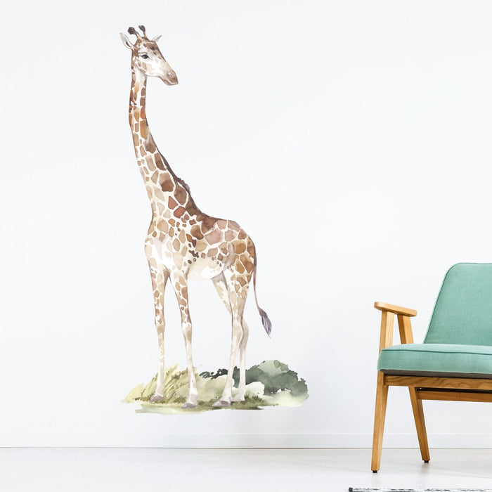 Sticker mural Girafe avec plantes