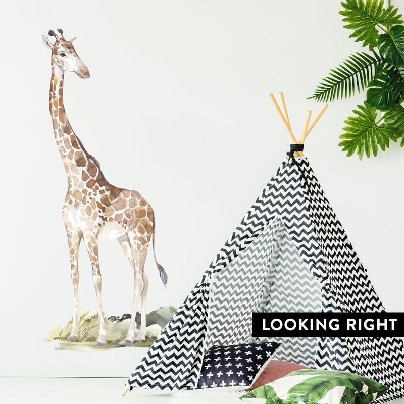Giraffe with plants Wall Sticker