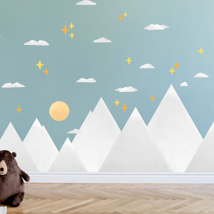 Small Grey Mountain Wall Stickers