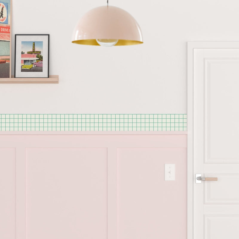 Grid Wallpaper Border - Peel & Stick Wallpapers by Made of Sundays