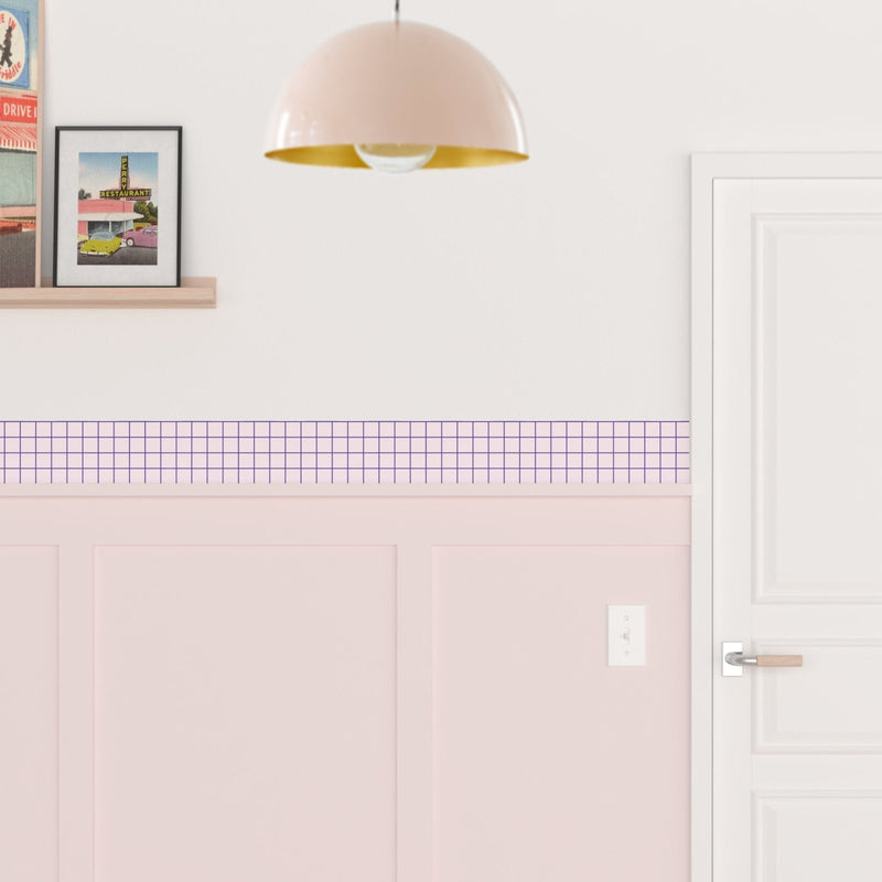 Grid Wallpaper Border - Peel & Stick Wallpapers by Made of Sundays
