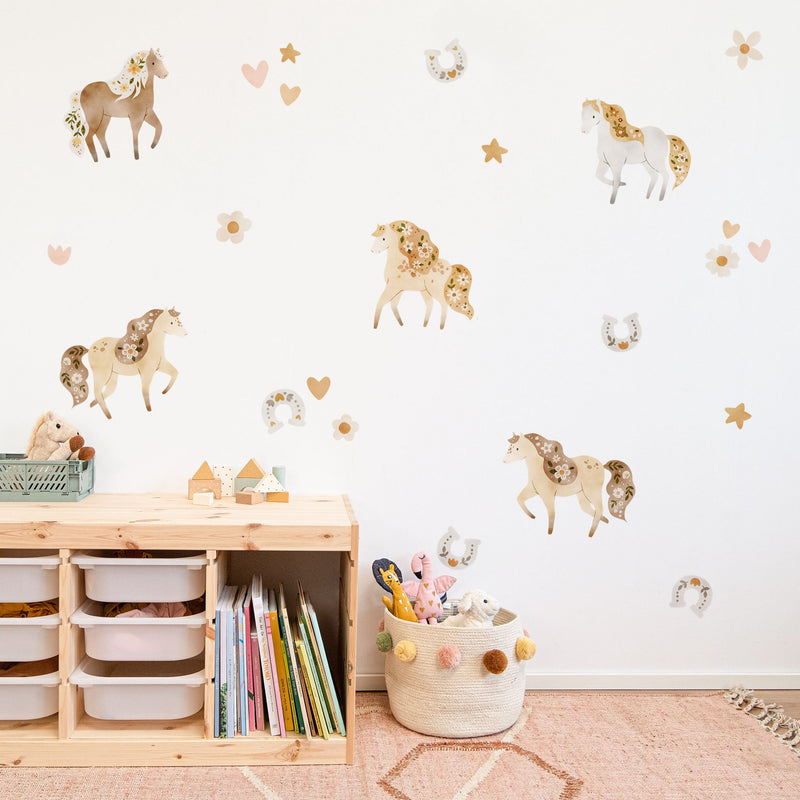 Horses and Flowers Wall Stickers - Made of Sundays