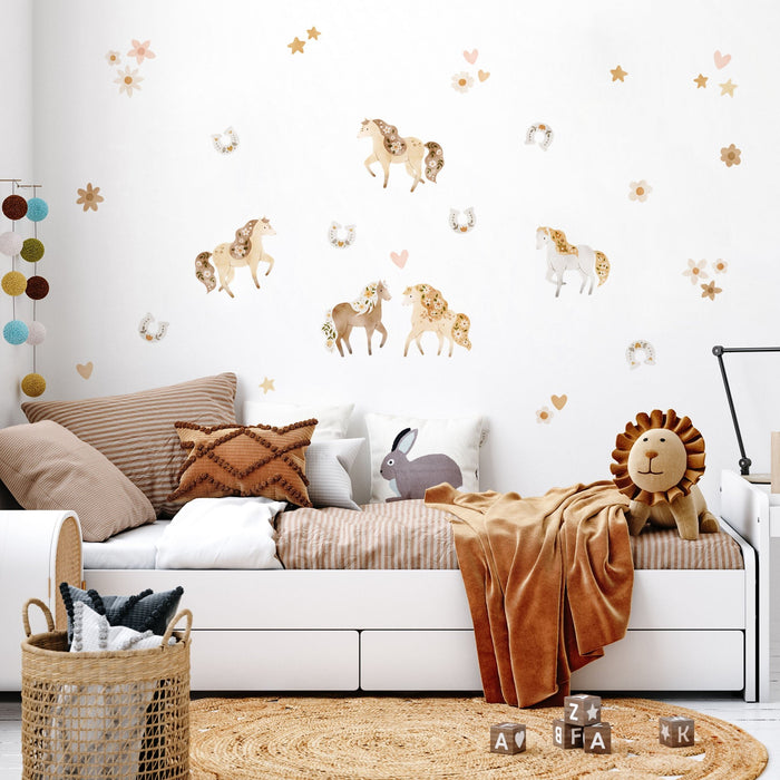 Horses and Flowers Wall Stickers - Made of Sundays