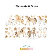 Horses and Flowers Wall Stickers - Made of Sundays