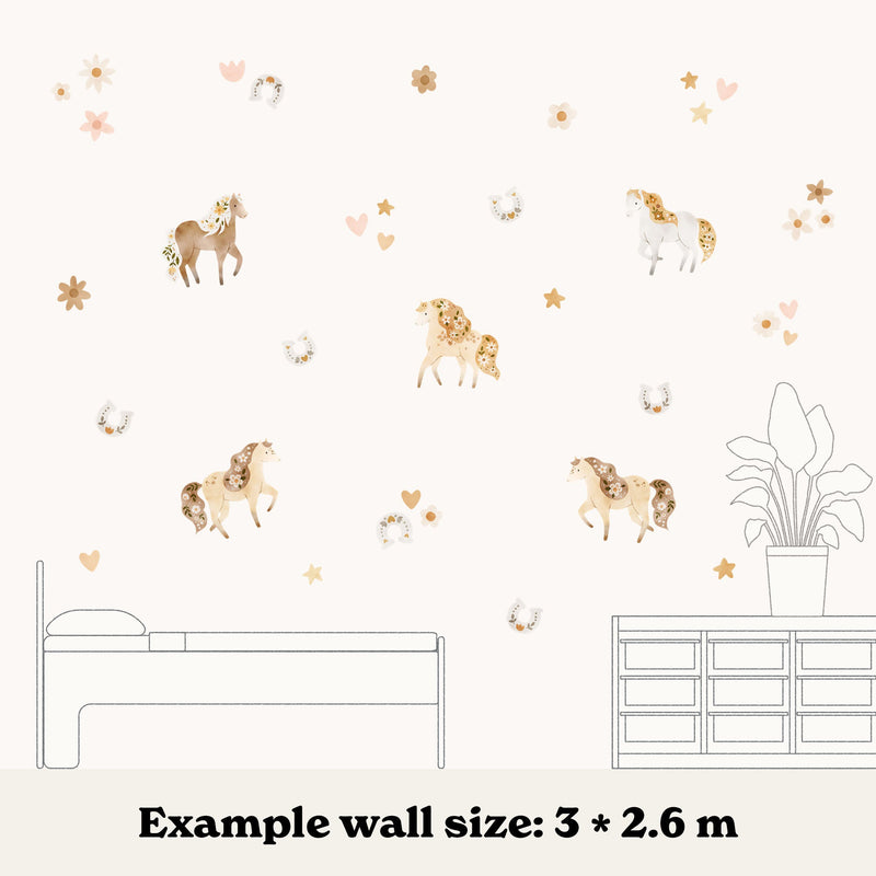 Horses and Flowers Wall Stickers - Made of Sundays