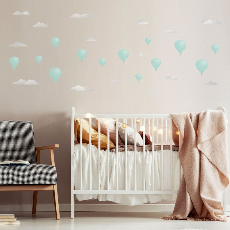 Watercolour Hot Air Balloon Theme Pack, wall decals by Made of Sundays