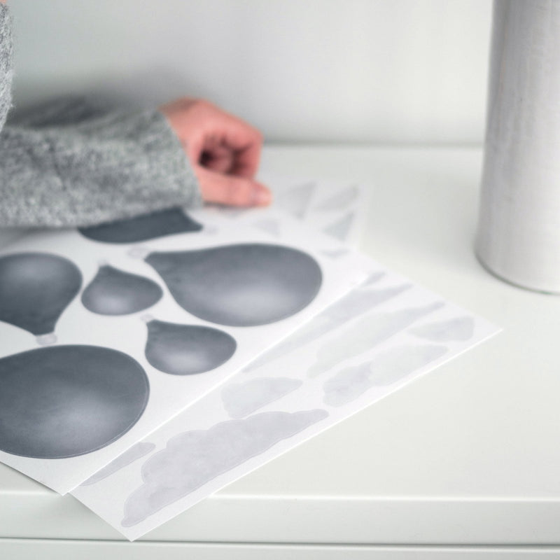 Hot Air Balloons and Clouds Wall Stickers