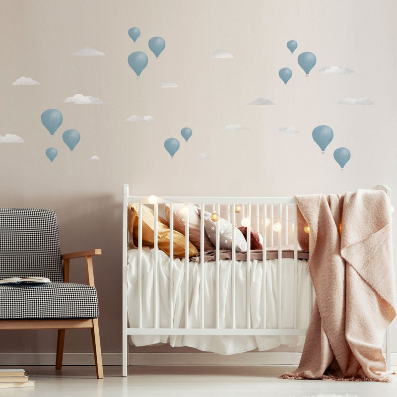 Watercolour Hot Air Balloon Theme Pack, wall decals by Made of Sundays