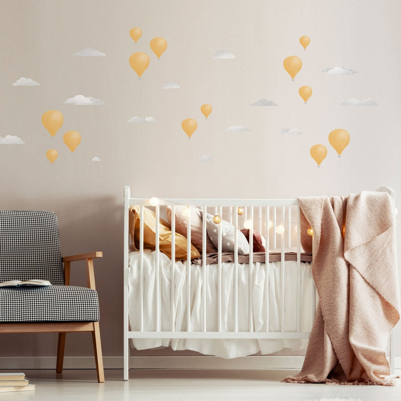 Watercolour Hot Air Balloon Theme Pack, wall decals by Made of Sundays
