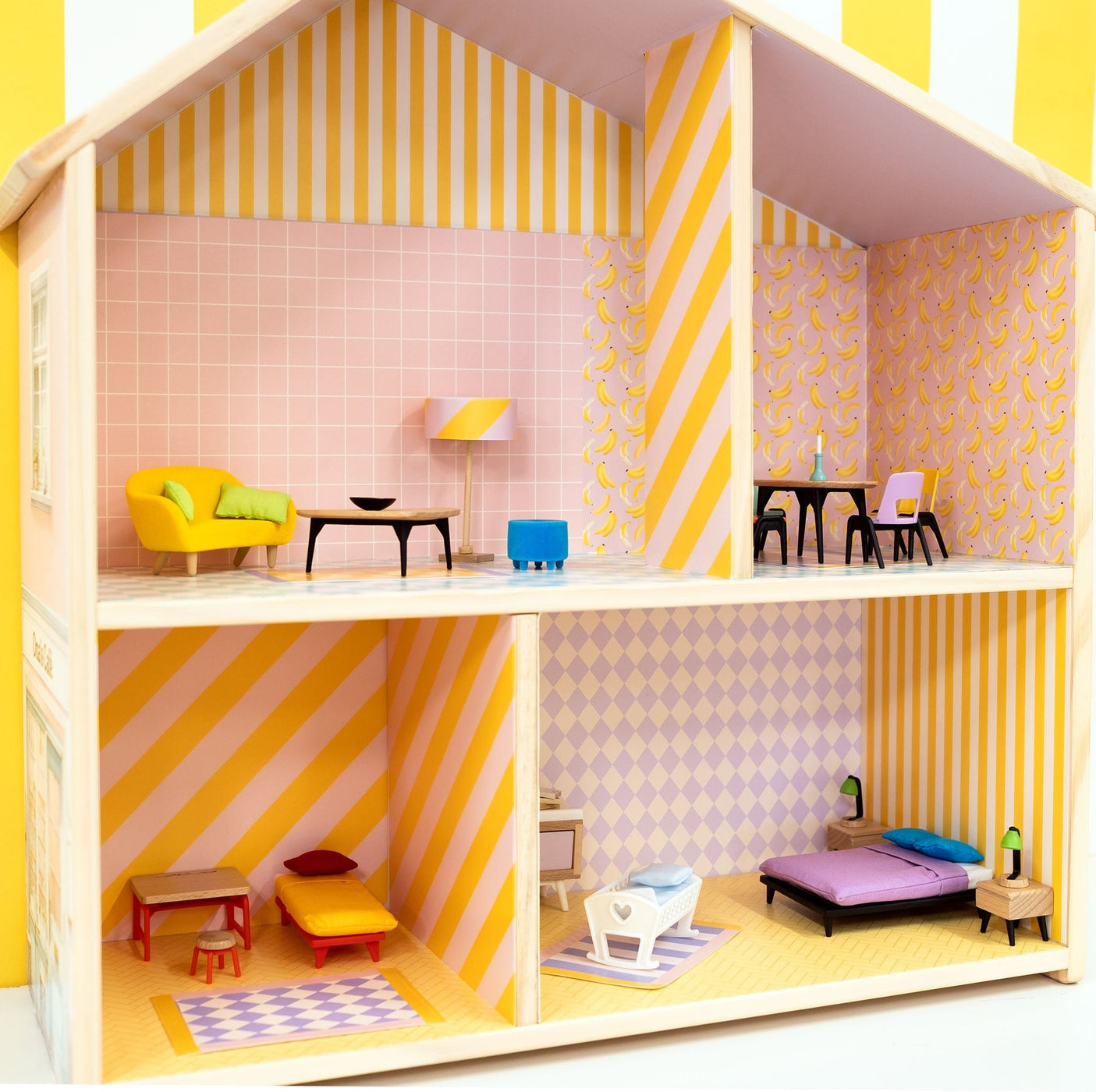 Colorful wallpaper for the Ikea Flisat dollhouse — Made of Sundays
