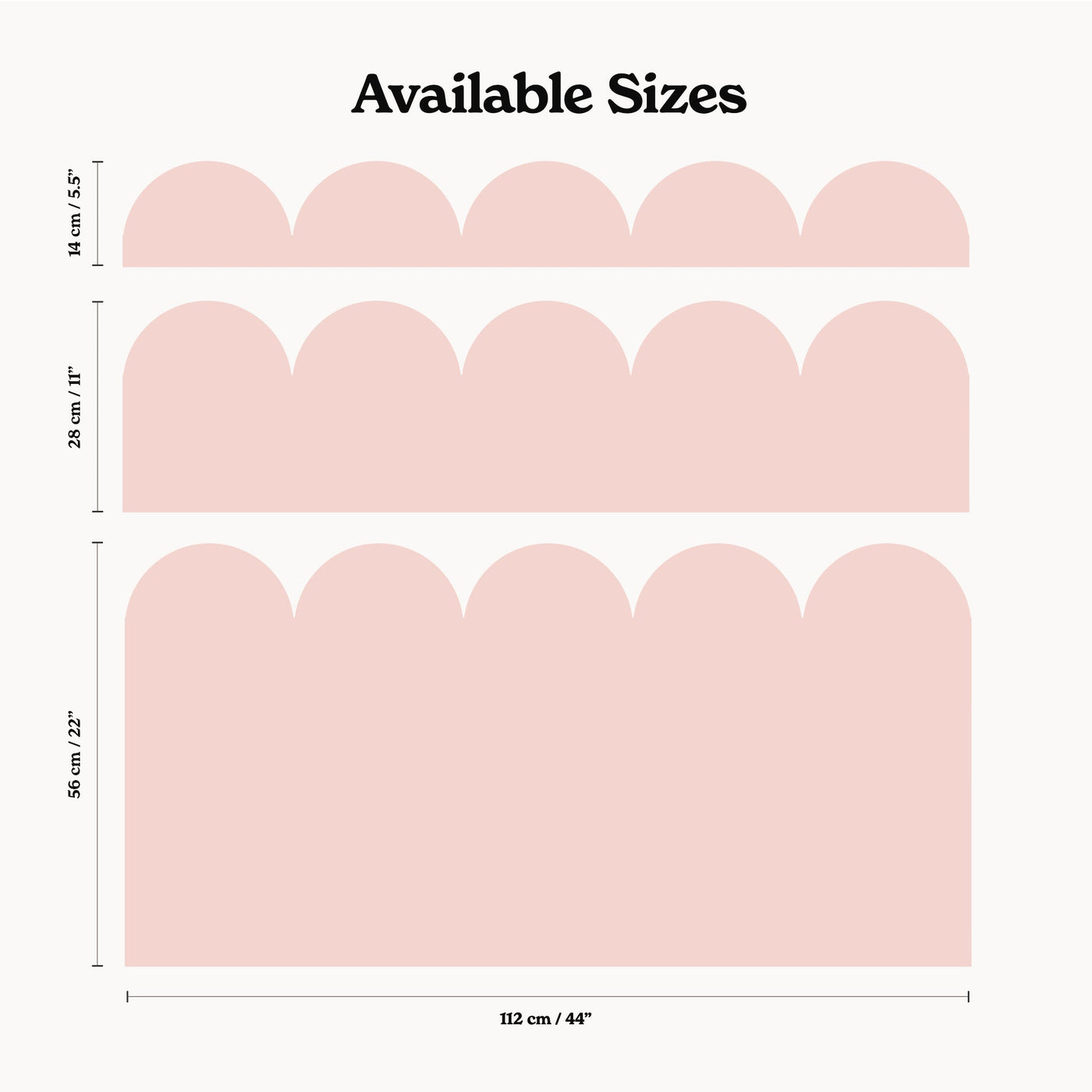 Large Scalloped Border Wallpaper, easy peel and stick scallops — Made