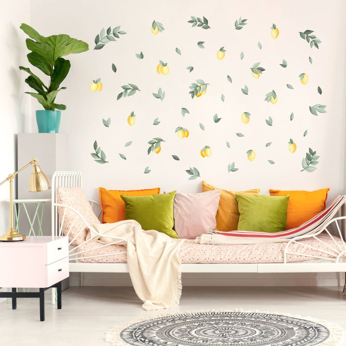 Adesivi murali limoni e foglie