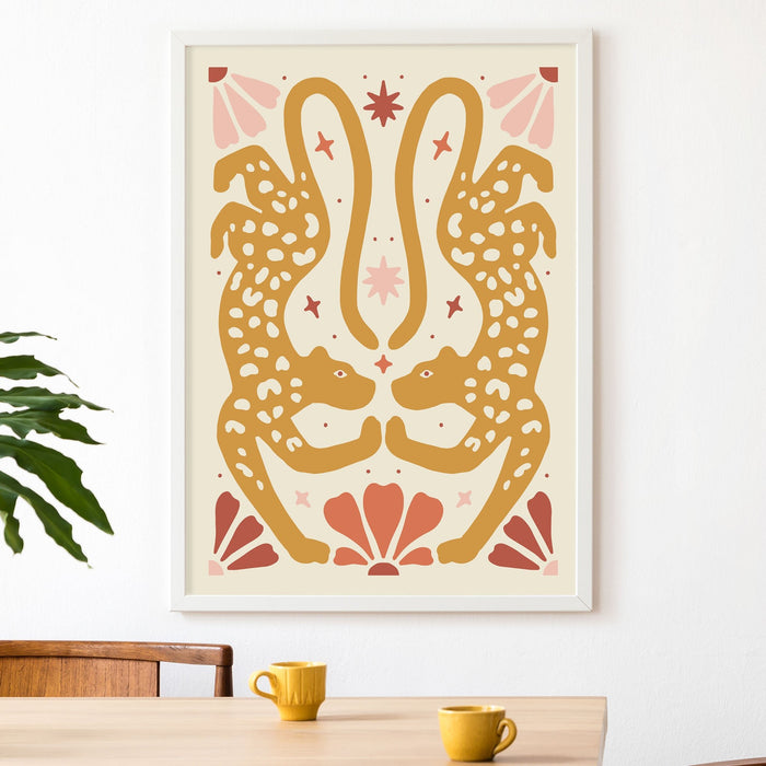 Leopard High-Five, Poster - Posters by Made of Sundays