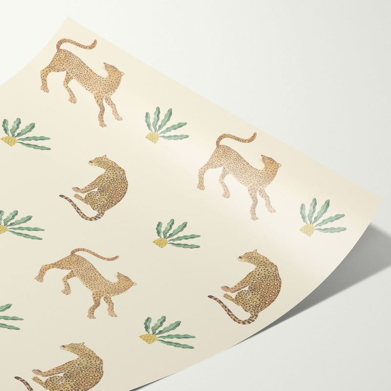 Leopards and Plants Wallpaper - Peel & Stick Wallpapers by Made of Sundays