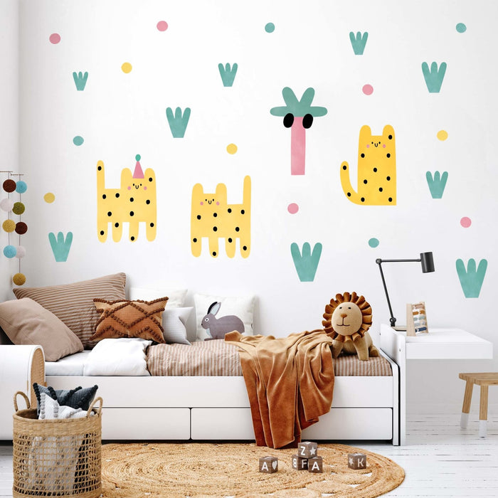 Leoparty Leopards and Plants Wall Stickers - Made of Sundays