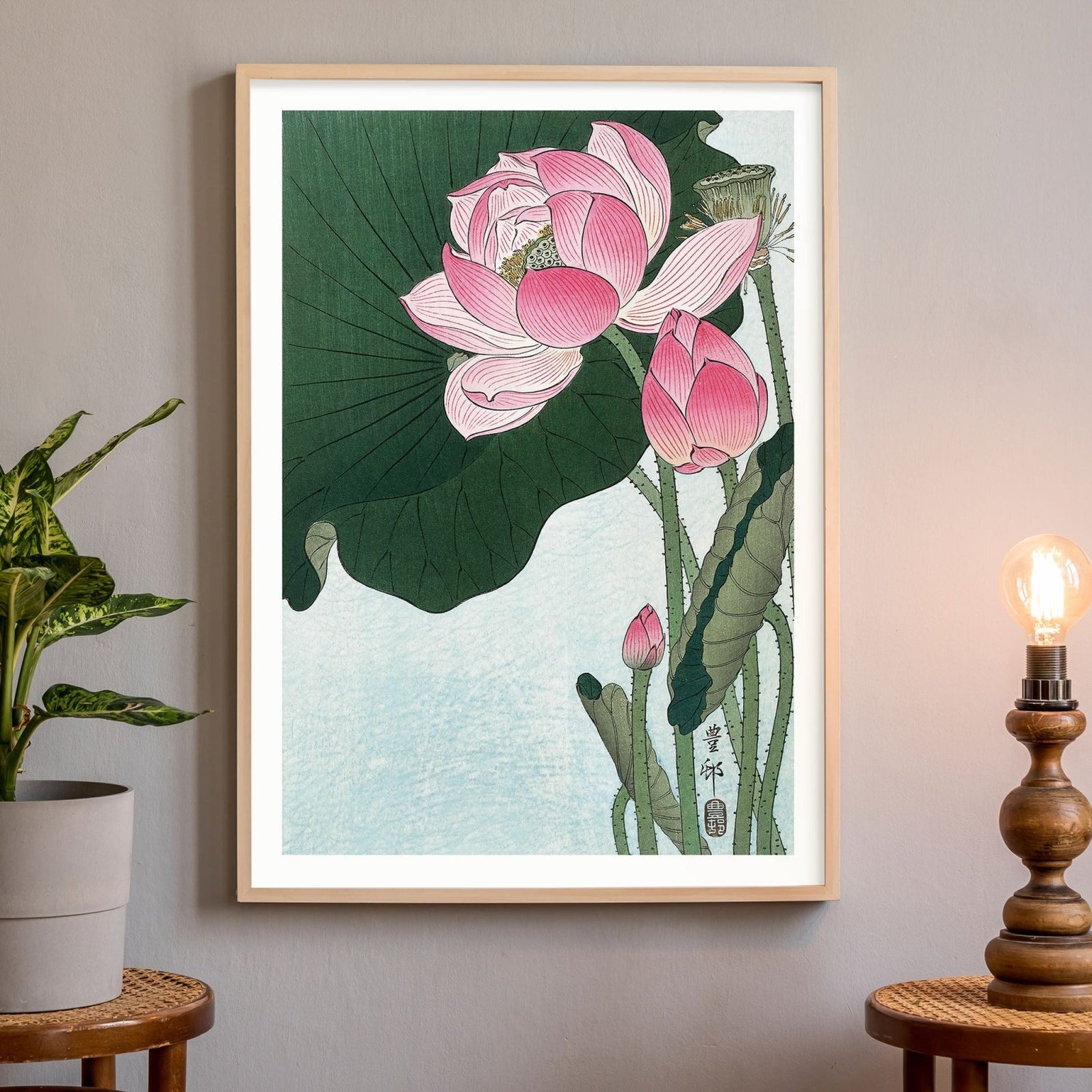 Lotus Flower, vintage Japanese poster — Made of Sundays