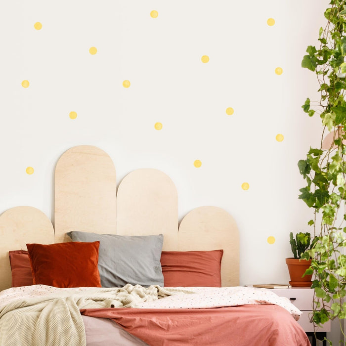 Mustard Yellow Watercolour Polka Dot Wall Stickers, 6 cm, wall decals by Made of Sundays