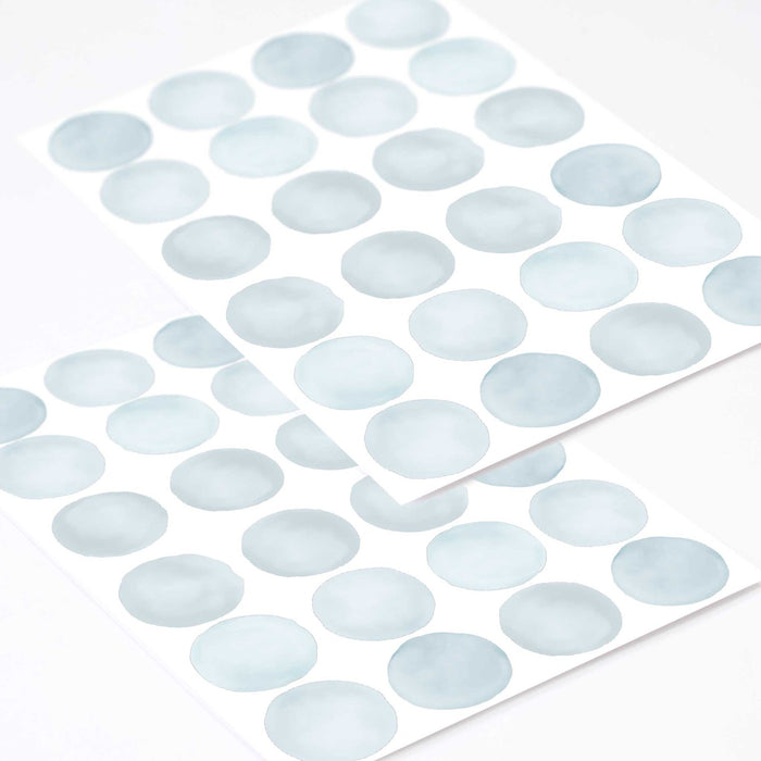 Muted Blue Watercolour Polka Dot Wall Stickers, 6 cm